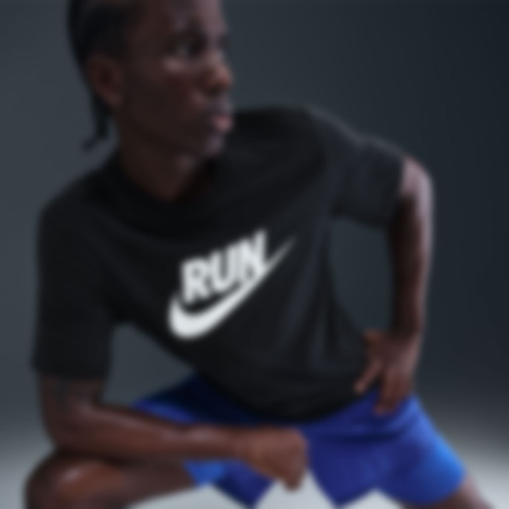 NIKE - Dri-FIT Tee Run Swoosh Erkek Siyah Tişört