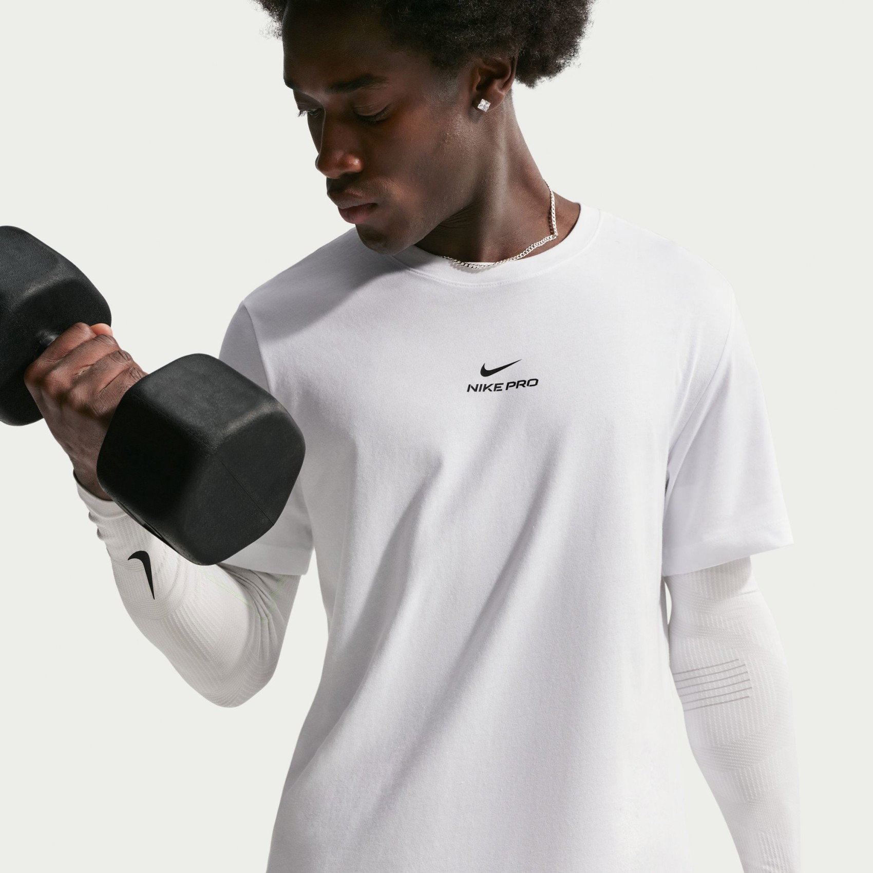NIKE - Dri-FIT Tee Std Pro Erkek Beyaz Tişört
