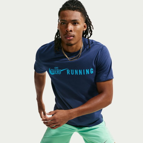 NIKE - Dri-FIT Tee Std Run DNA Erkek Mavi Tişört