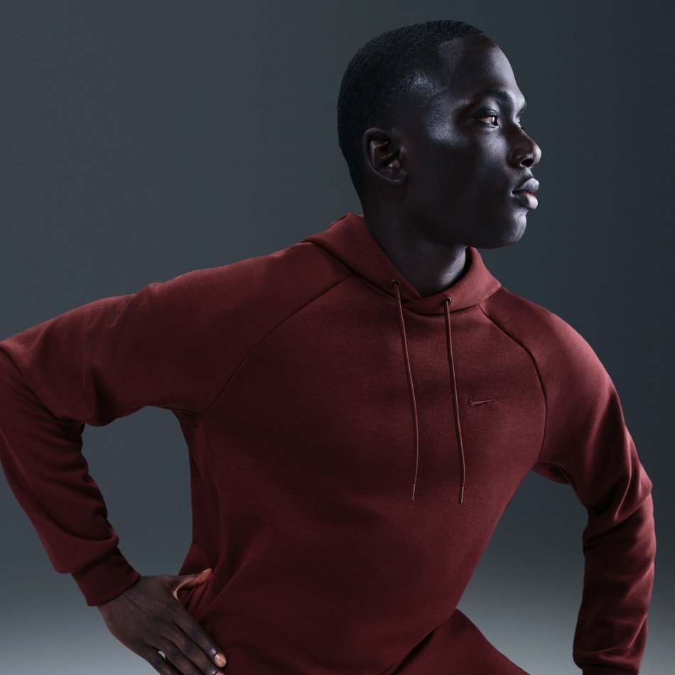 Dri-FIT UV Primary Po Hoodie Erkek Bordo Sweatshirt