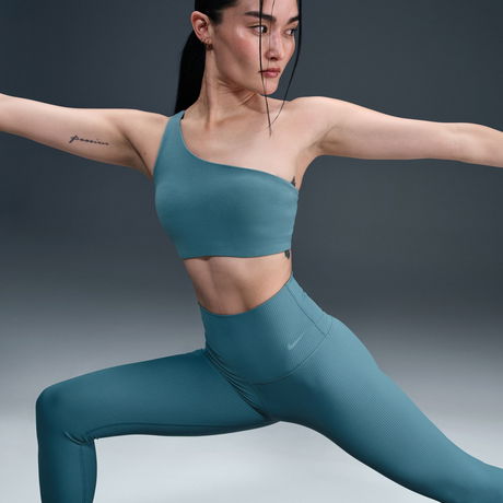 NIKE - Dri-FIT Zenvy HR 7/8 Rib Tight Kadın Mavi Tayt