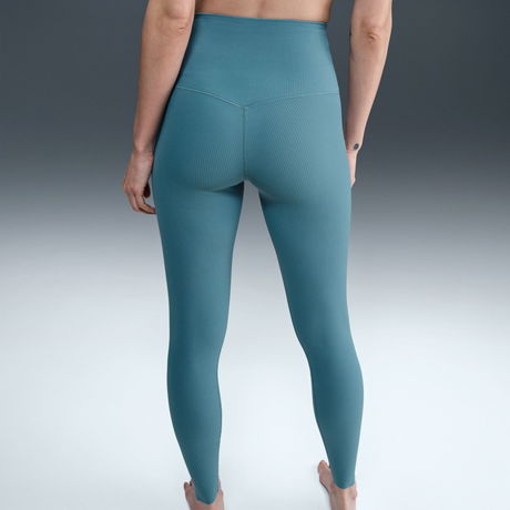 NIKE - Dri-FIT Zenvy HR 7/8 Rib Tight Kadın Mavi Tayt (1)