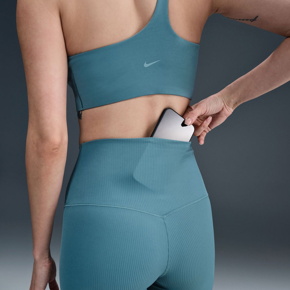Dri-FIT Zenvy HR 7/8 Rib Tight Kadın Mavi Tayt