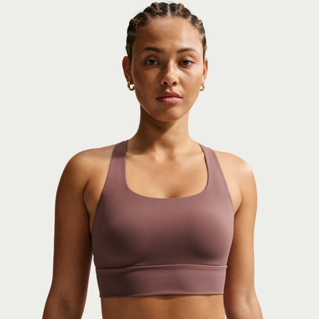 NIKE - Dri-FIT Zenvy LL Bra Pedli Kadın Kahverengi Sporcu Sütyeni (1)