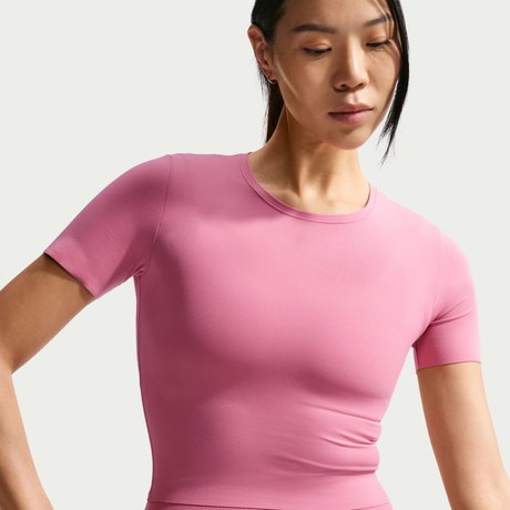 NIKE - Dri-FIT Zenvy Ss Top Kadın Pembe Tişört (1)
