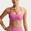 NIKE - Dri-FIT Zenvy Strappy Bra Kadın Pembe Sporcu Sütyeni (1)