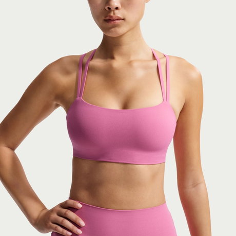 NIKE - Dri-FIT Zenvy Strappy Bra Kadın Pembe Sporcu Sütyeni (1)