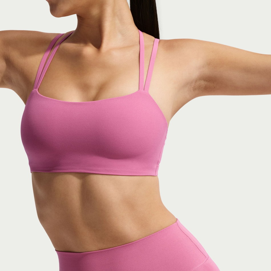 Dri-FIT Zenvy Strappy Bra Kadın Pembe Sporcu Sütyeni