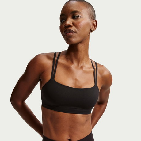 NIKE - Dri-FIT Zenvy Strappy Bra Pedli Kadın Siyah Sporcu Sütyeni (1)