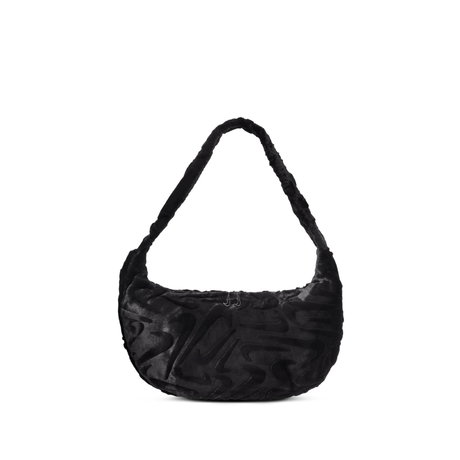 NIKE - Faux Fur Slouchy Bag Siyah Kadın Çantası