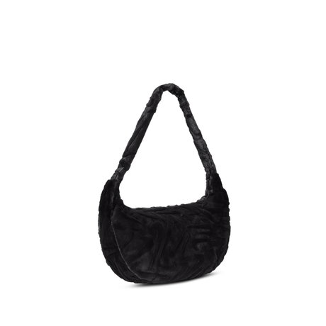 NIKE - Faux Fur Slouchy Bag Siyah Kadın Çantası (1)