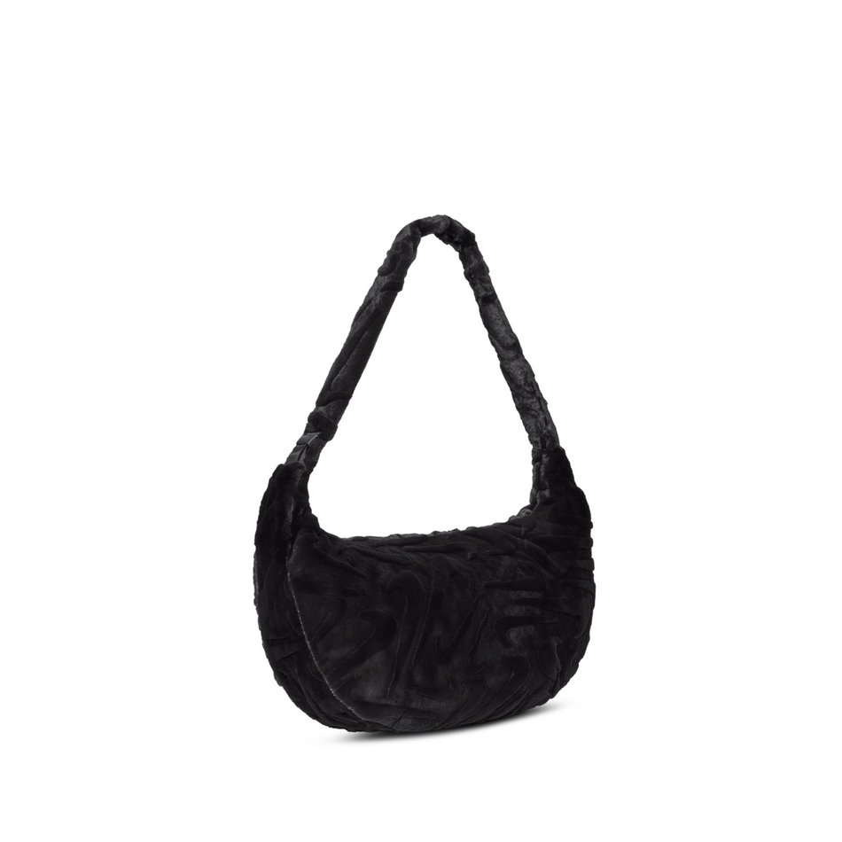 Faux Fur Slouchy Bag Siyah Kadın Çantası