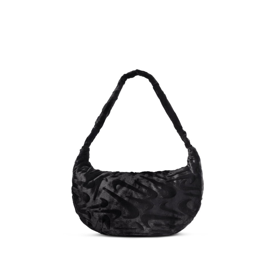 Faux Fur Slouchy Bag Siyah Kadın Çantası
