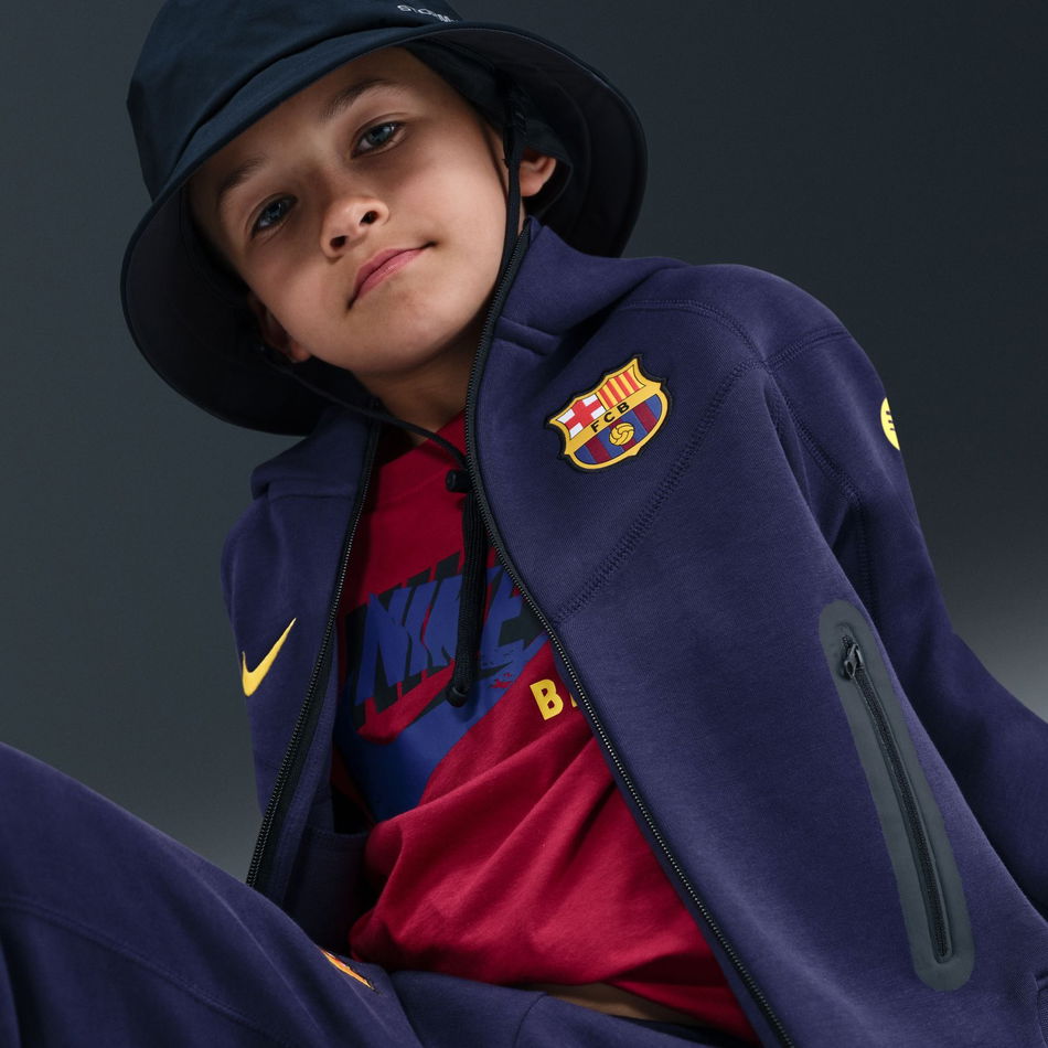 FC Barcelona Tech Fleece FZ Çocuk Sweatshirt