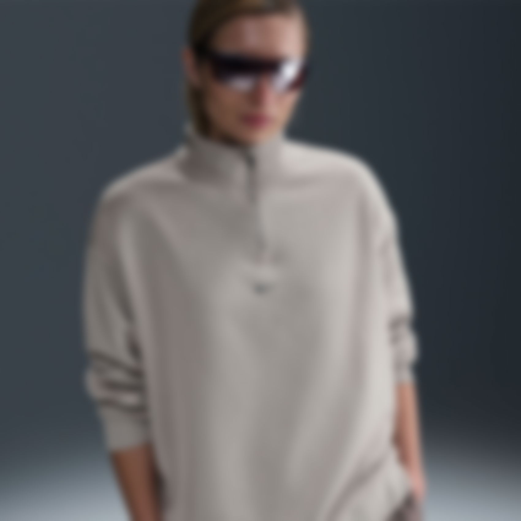 NIKE - Fleece QZ Kadın Kahverengi Sweatshirt