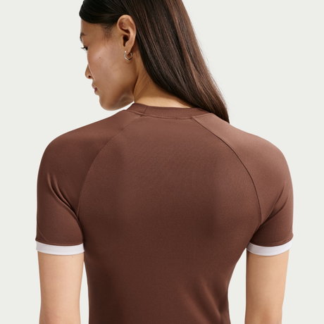 NIKE - Nike Gloss Ss Fitted Top Kadın Kahverengi Tişört (1)