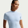 NIKE - Nike Gloss Ss Fitted Top Kadın Mavi Tişört (1)