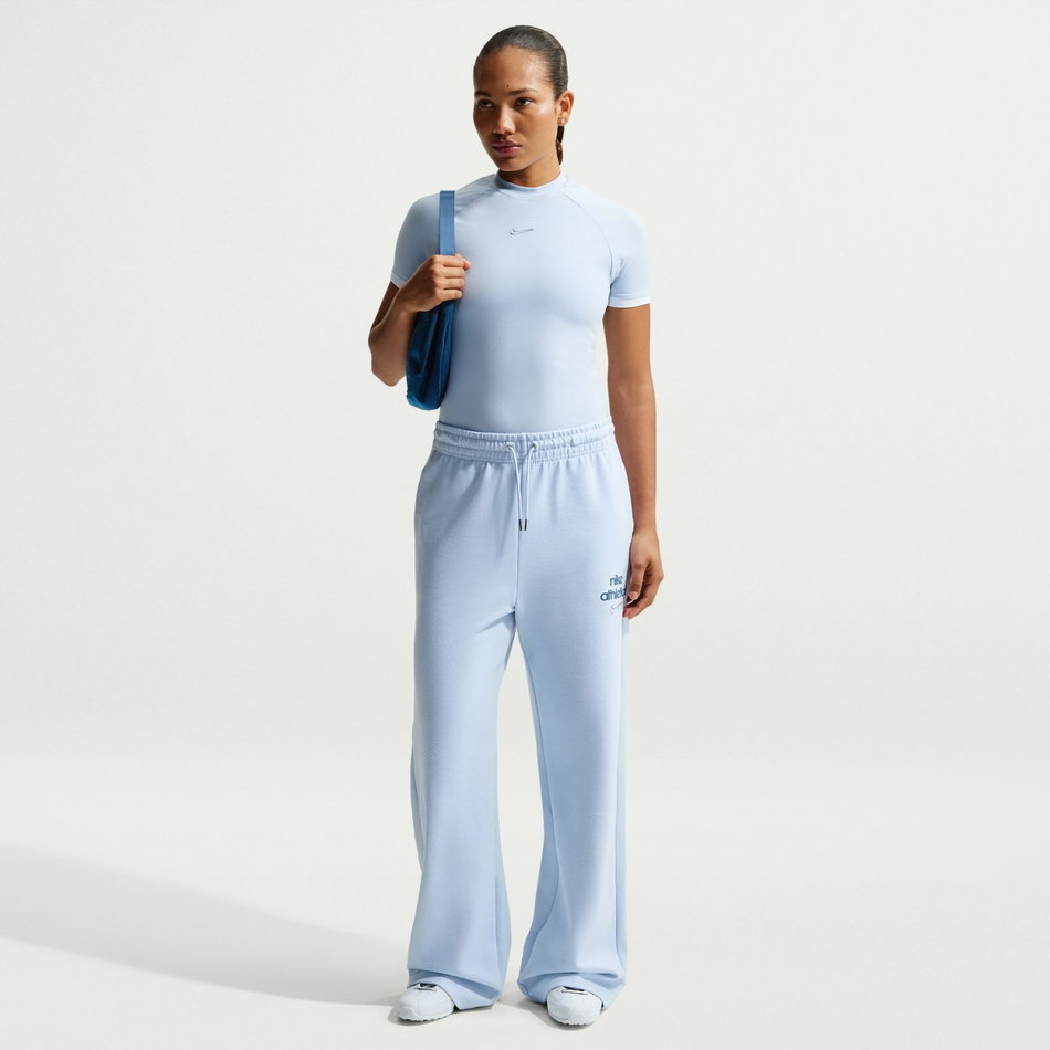 Nike Gloss Ss Fitted Top Kadın Mavi Tişört