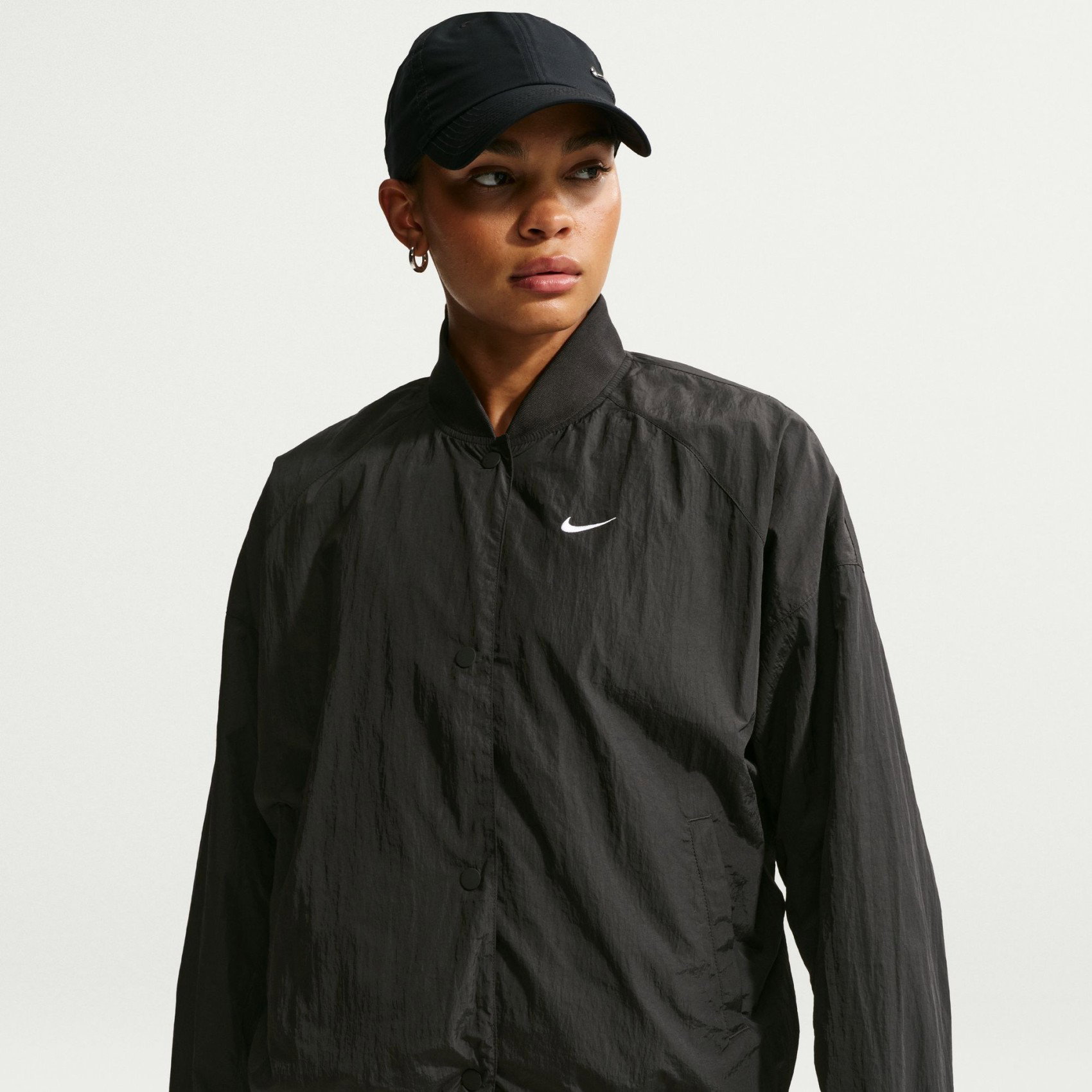 Nike Hbr Varsity Oversize Jacket Kadın Siyah Ceket IF0332-010