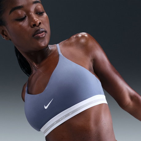 NIKE - Indy Dri-FIT Hafif Destekli Pedli Bra Kadın Mavi Sporcu Sütyeni