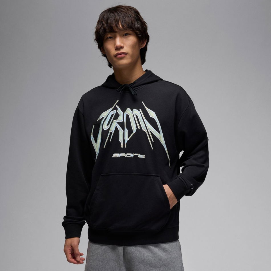 Jordan Dri-FIT GFX Fleece PO Erkek Siyah Sweatshirt