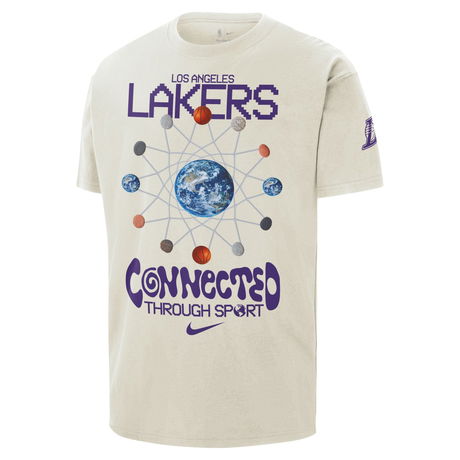 NIKE - Los Angeles Lakers Courtside SS Max90 Erkek Bej Tişört