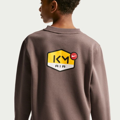 NIKE - Mbappé Club Fleece Crew Ls Çocuk Kahverengi Sweatshirt (1)