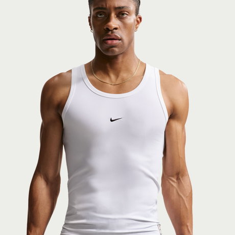 NIKE - N.A.C. Ribbed Tank Erkek Beyaz Atlet