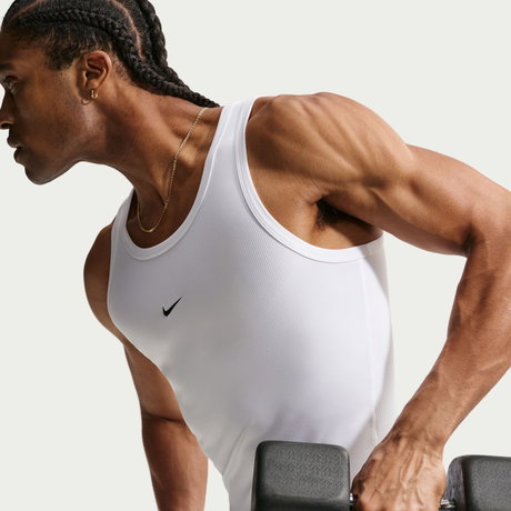 NIKE - N.A.C. Ribbed Tank Erkek Beyaz Atlet (1)