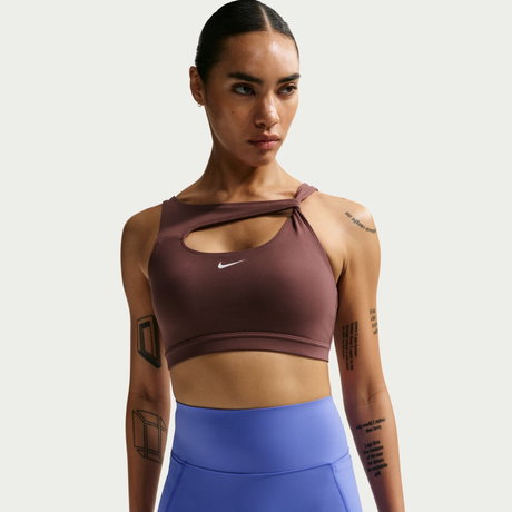 NIKE - Nike One Bra Capsule Pedli Kadın Kahverengi Sporcu Sütyeni
