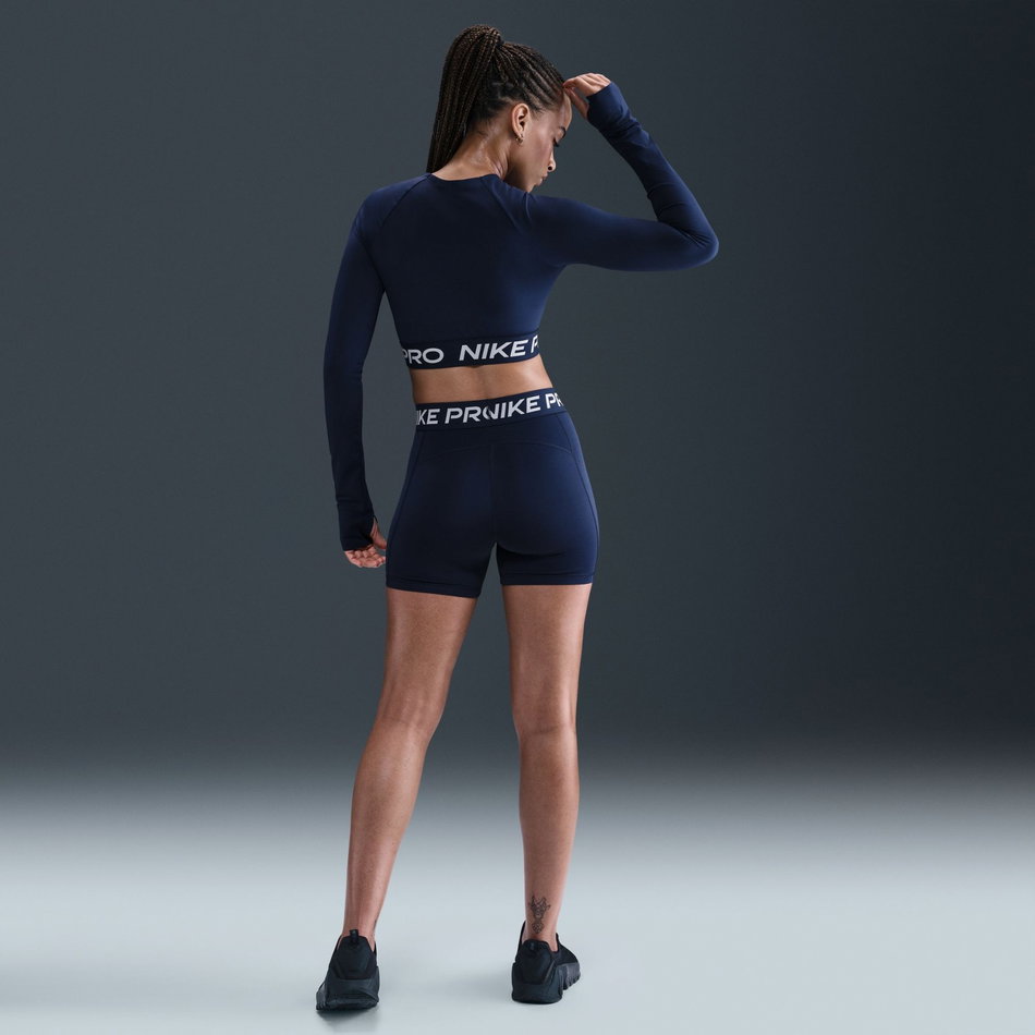 Nike Pro Dri-FIT 365 Crop LS Kadın Lacivert Sweatshirt