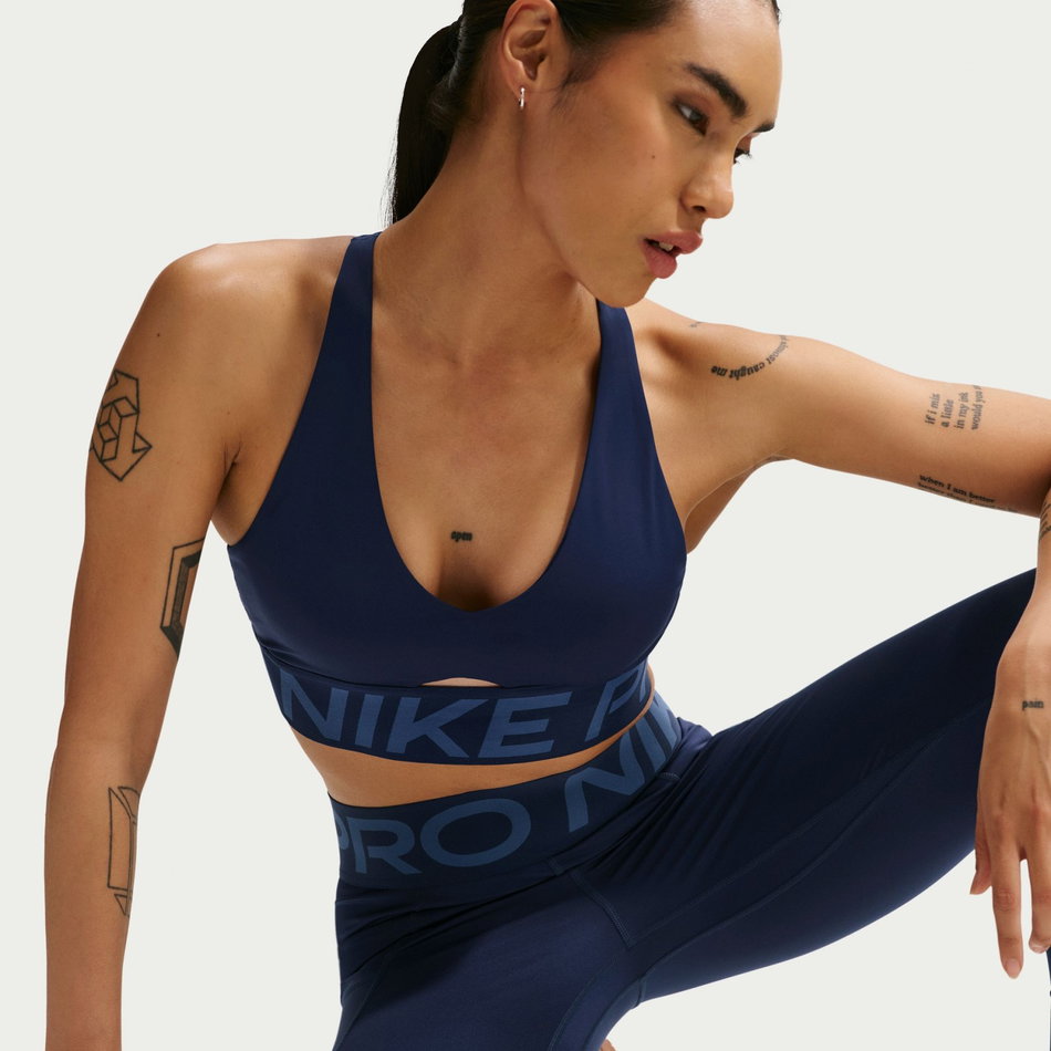Nike Pro Dri-FIT Sculpt Ms Bra Pedli Kadın Mavi Sporcu Sütyeni