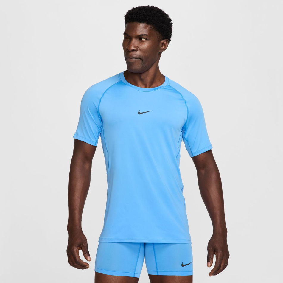 Nike Pro Dri-FIT Slim Top SS Erkek Mavi Tişört