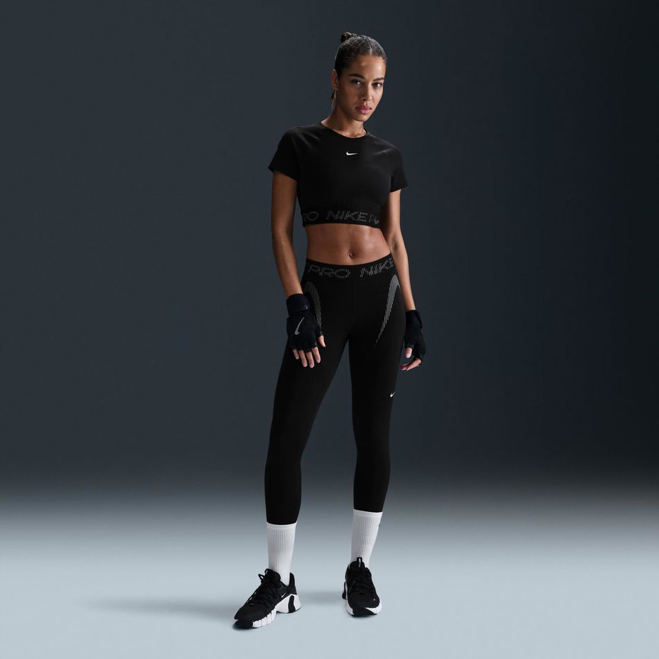 Nike Pro Dri-FIT Ss Crop Top GX Kadın Siyah Tişört