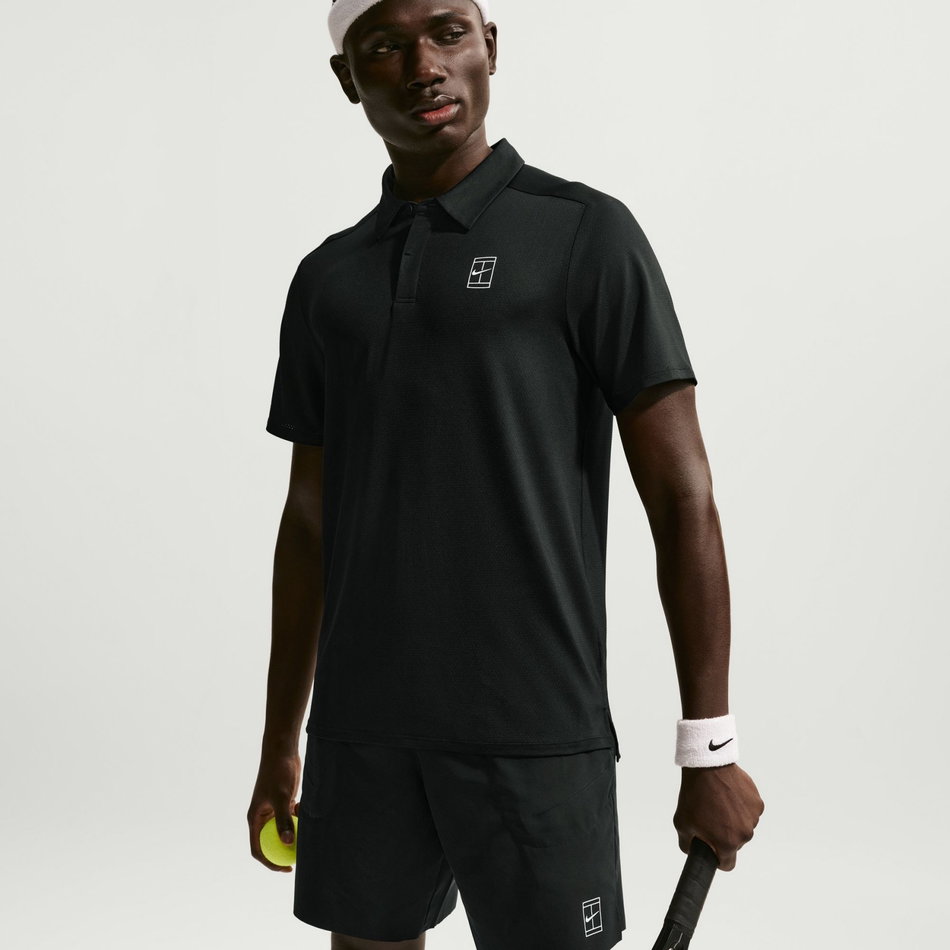 NikeCourt Dri-FIT Advantage Polo Erkek Siyah Tişört