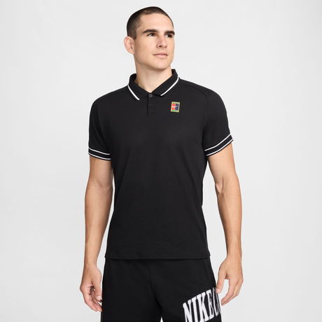 NIKE - NikeCourt Heritage Polo Erkek Siyah Tişört