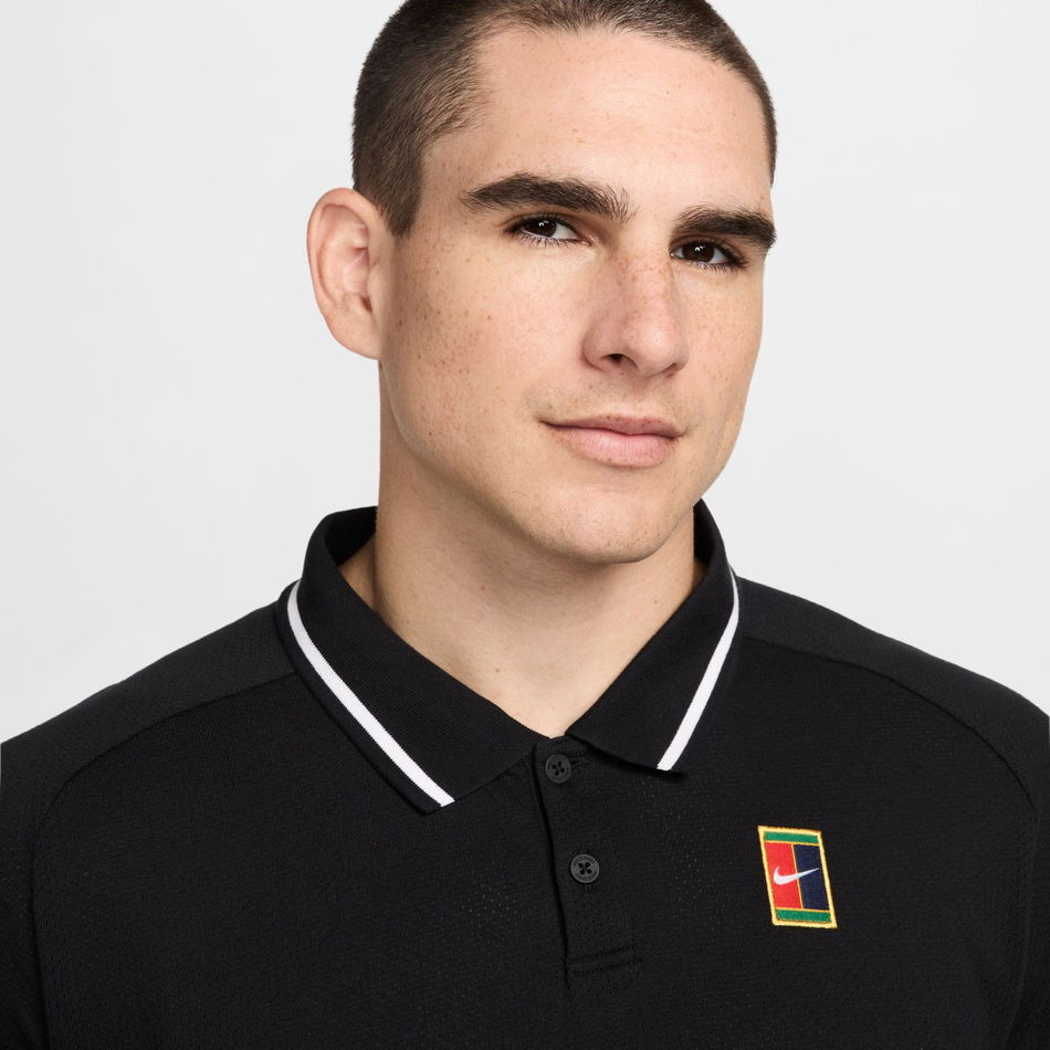 NikeCourt Heritage Polo Erkek Siyah Tişört