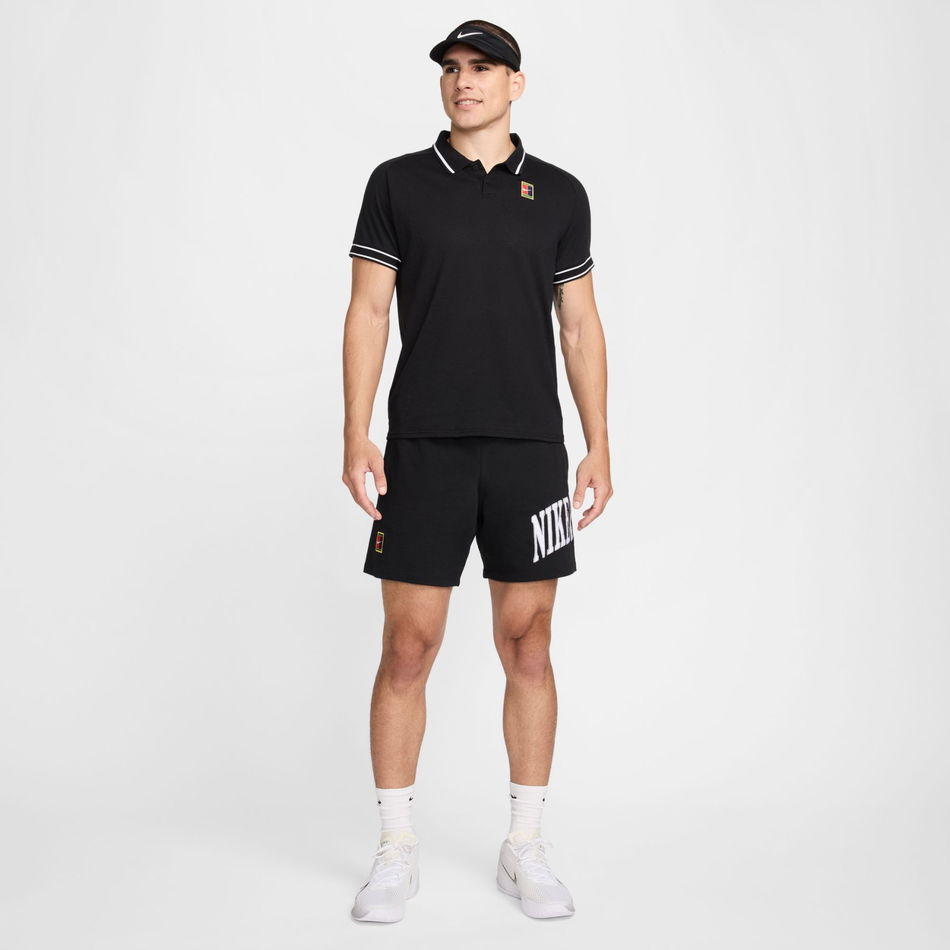 NikeCourt Heritage Polo Erkek Siyah Tişört