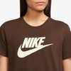 NIKE - Nsw Club Ss Tee Icon Futura Kadın Kahverengi Tişört (1)