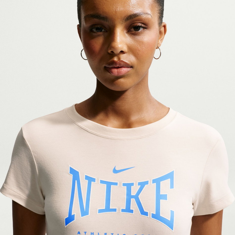 Nsw Mod Crop Athletic League Tee Kadın Bej Tişört