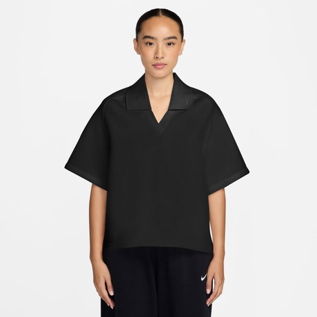 NIKE - Nsw Pregame Fleece Polo Kadın Siyah Tişört