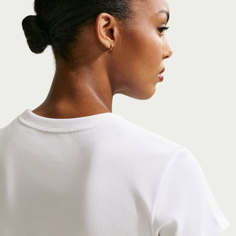 NIKE - Nsw Rib Mod Crop Jdi Tee Kadın Beyaz Tişört (1)