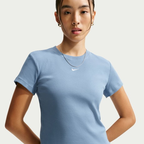 NIKE - Nsw Rib Tight Ss Tee Kadın Mavi Tişört