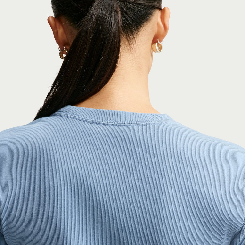Nsw Rib Tight Ss Tee Kadın Mavi Tişört