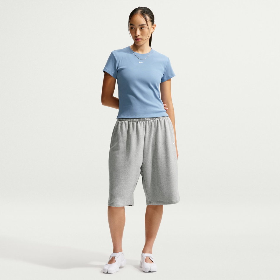 Nsw Rib Tight Ss Tee Kadın Mavi Tişört