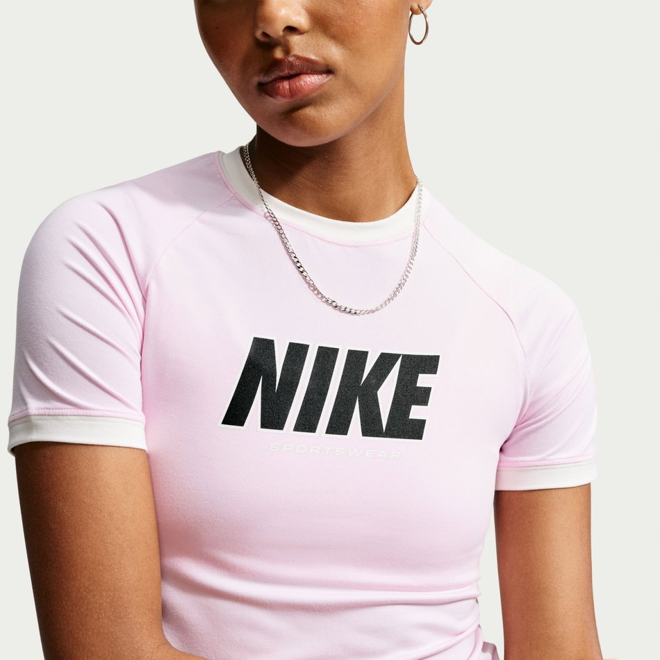 Nsw Ss Fitted Top Kadın Pembe Tişört