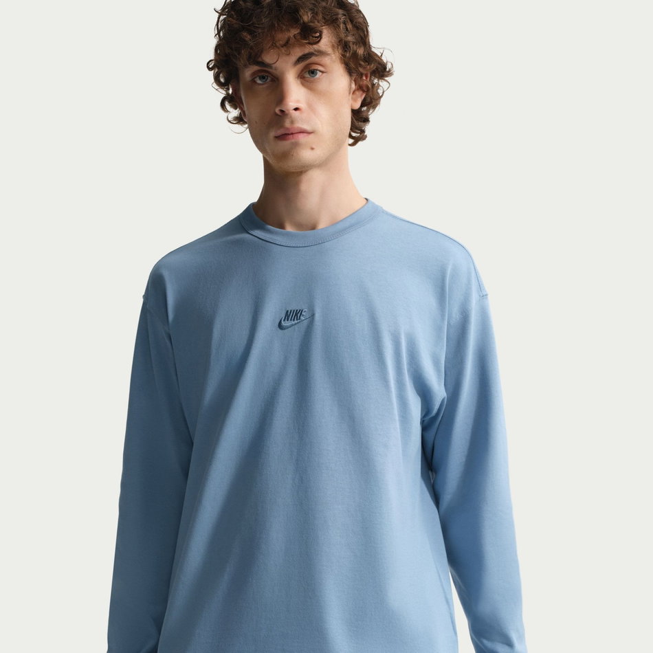 Nsw Tee Ls Premium Essential Erkek Mavi Sweatshirt