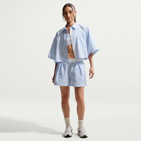 NIKE - Offline Woven Poplin Stripe Short Kadın Mavi Şort
