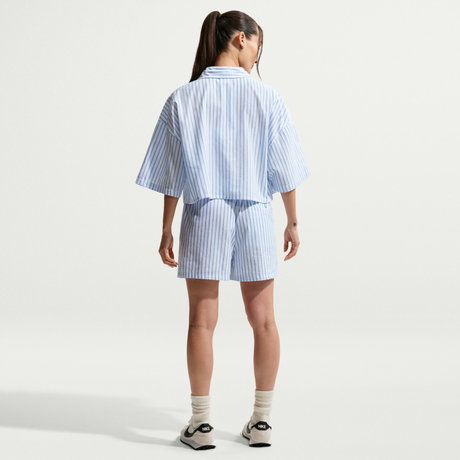 NIKE - Offline Woven Poplin Stripe Short Kadın Mavi Şort (1)