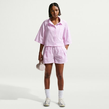 NIKE - Offline Woven Poplin Stripe Short Kadın Mor Şort